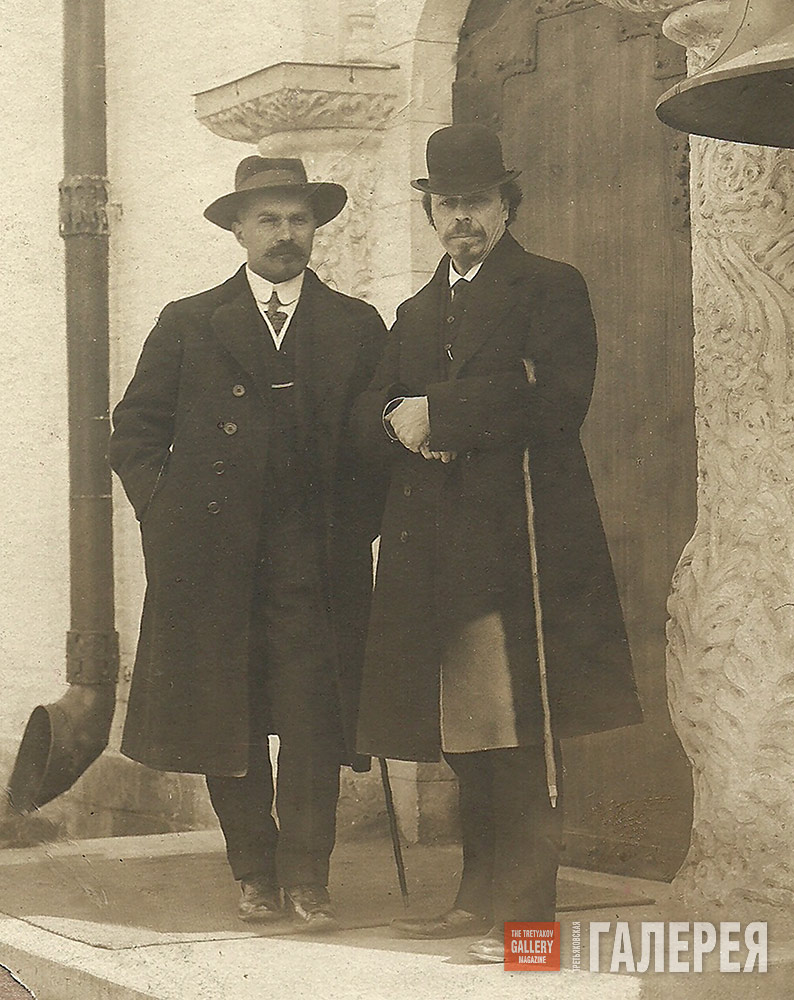 MIKHAIL NESTEROV AND ALEXEI SHCHUSEV IN THE MARFO-MARIINSKY CONVENT IN MOSCOW. 1