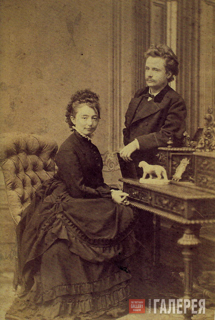 NINA AND EDVARD GRIEG. WEDDING PHOTO. 1867