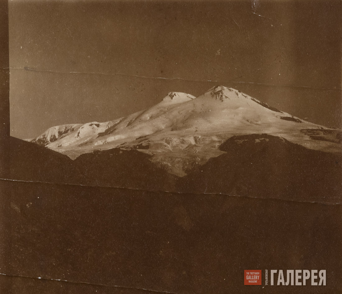 Elbrus and the ridge between Azau and Donguzorun from a height of 7,500 ft (2,28
