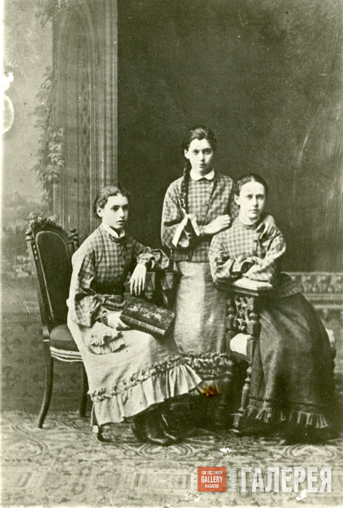 (From left): Nadya and Masha Simonovich, Olya Trubnikova. St. Petersburg. 1879