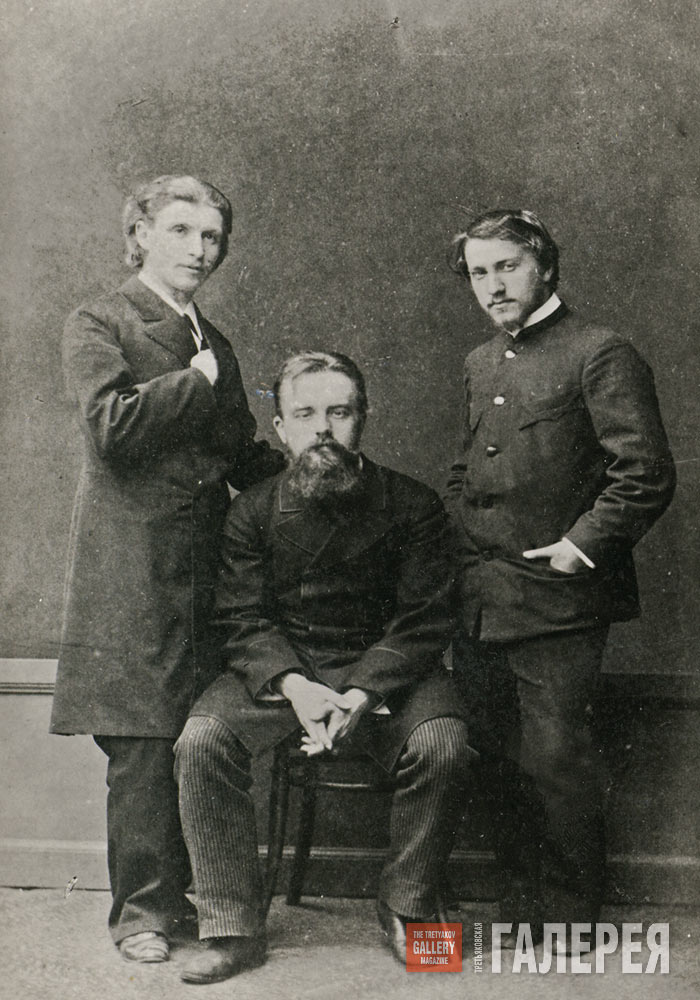 (From left): Mikhail Vrubel, Vladimir von Derviz, Valentin Serov. St. Petersburg