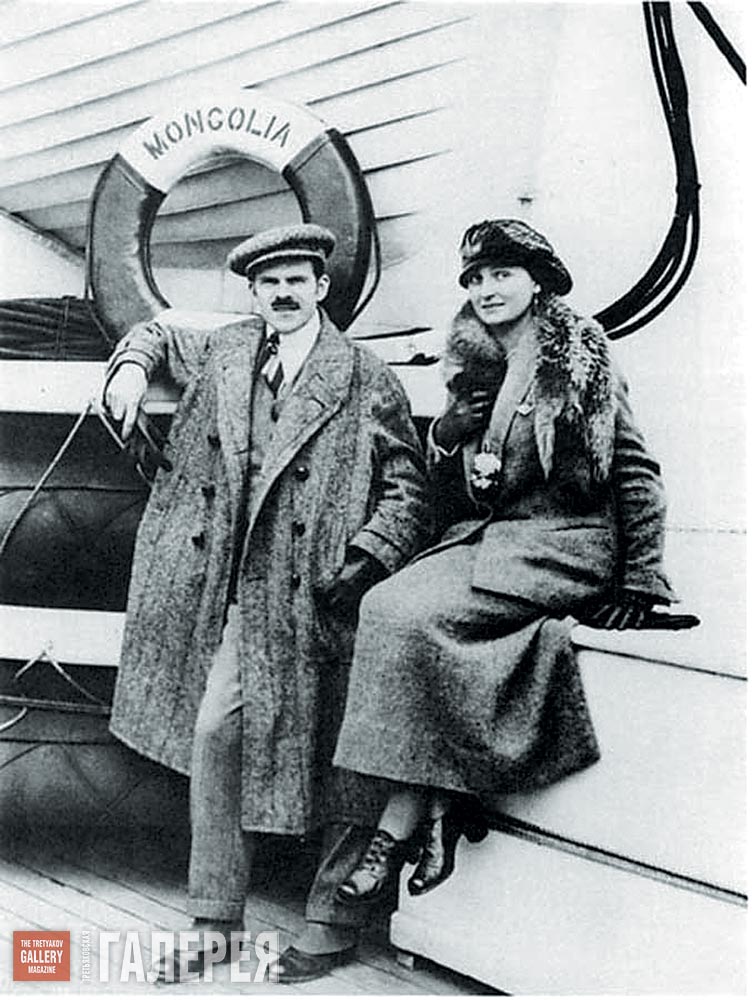 Alexander and Angelica Archipenko on board the S.S.  Mongolia,  emigrating to th