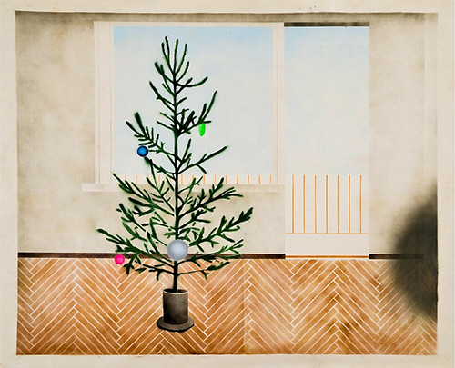«Зимний автопортрет» («Эгле» в переводе на русский означает «Ель»), 2008, холст, акрил, смешанная техника, 265 × 318 cm. Коллекция Музея МО / © MO muziejus