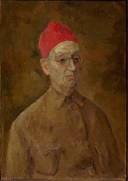 Роберт Фальк. «Автопортрет в красной феске». 1957