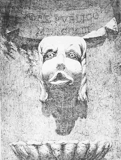 Фомин И.А. Замок-палаццо Фарнезе. 1559-1564 гг., Италия, сел. Капрарола. Скульптурная маска на фонтане. 1910-е